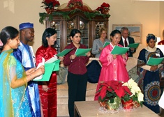 Students singing